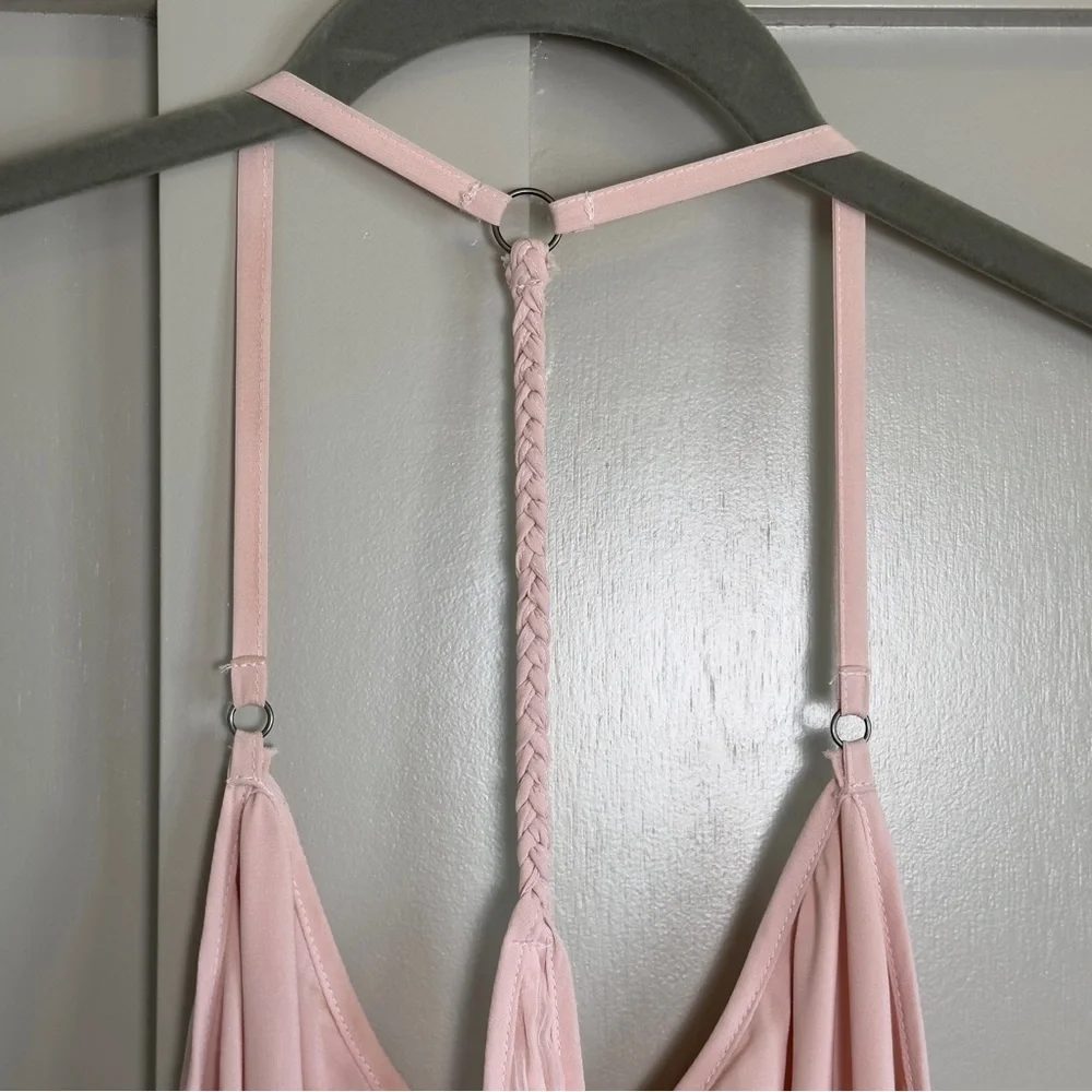 Abercrombie & Fitch Pleated Mini Dress Pink Strap Dress Size Medium - Picture 7 of 12